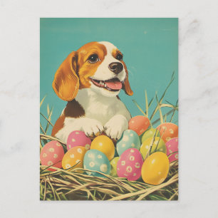 Cartão Postal Páscoa da Vintage do Beagle