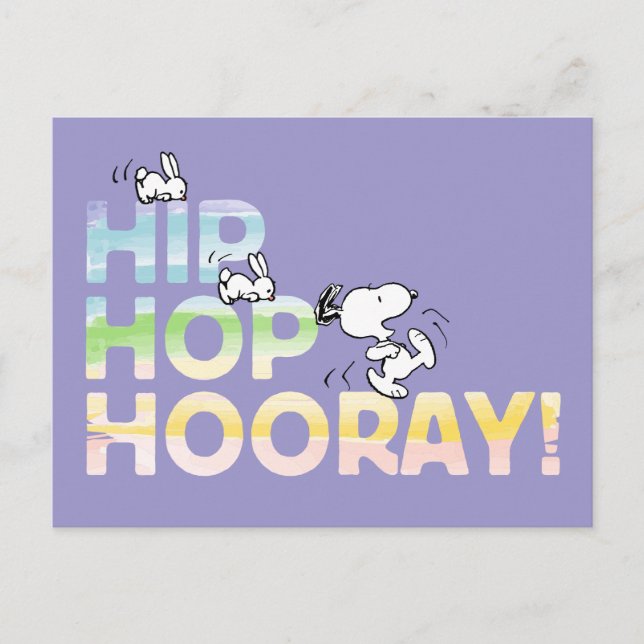 Cartão Postal Páscoa de Hooray de Hip Hop Snoopy (Frente)
