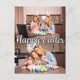 Cartão Postal Páscoa Familiar Moderna Personalizada com 2 Fotos