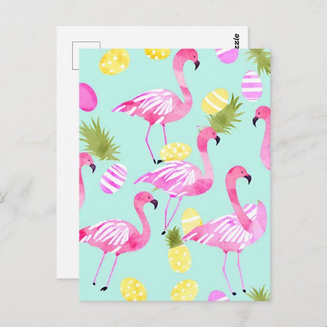 Cartão Postal Páscoa Flamingo (Frente/Verso)