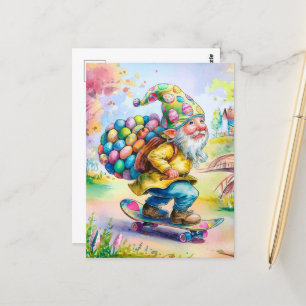 Cartão Postal Páscoa Gnomo