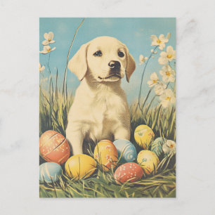 Cartão Postal Páscoa Labrador Vintage