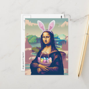 Cartão Postal Páscoa Mona Lisa