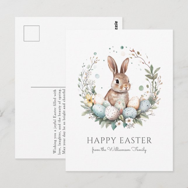 Cartão Postal Páscoa Personalizada Fora De Foguetes De Ovos Boni (Frente/Verso)