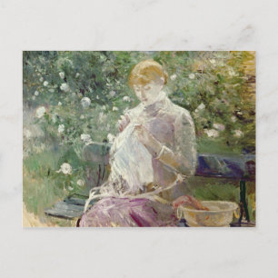 Cartão Postal Pasie costurando no Jardim de Bougival, 1881