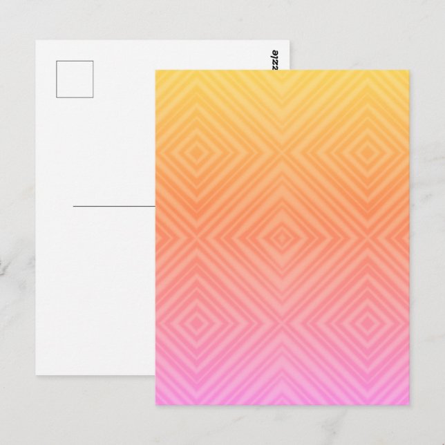 Cartão Postal Passado Pastel Hipnótico Diamante Arte Pop Moderno (Frente/Verso)