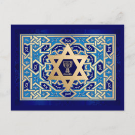 Cartão Postal Passagem da Estrela de David e Kiddush Cup