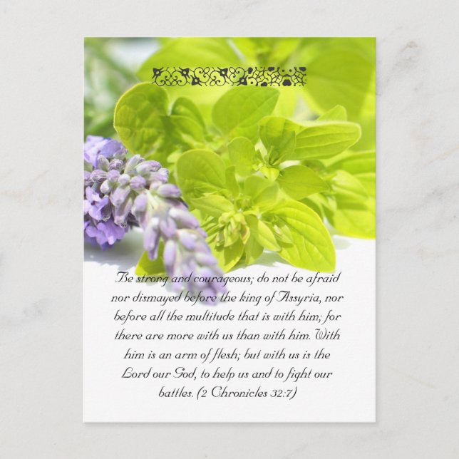 Cartão Postal passagem de bíblia, ervas fecham (Frente)