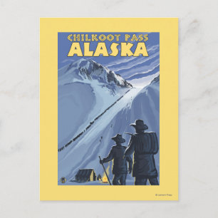 Cartão Postal Passagem de Chilkoot, mineiros Dourados de Alaska