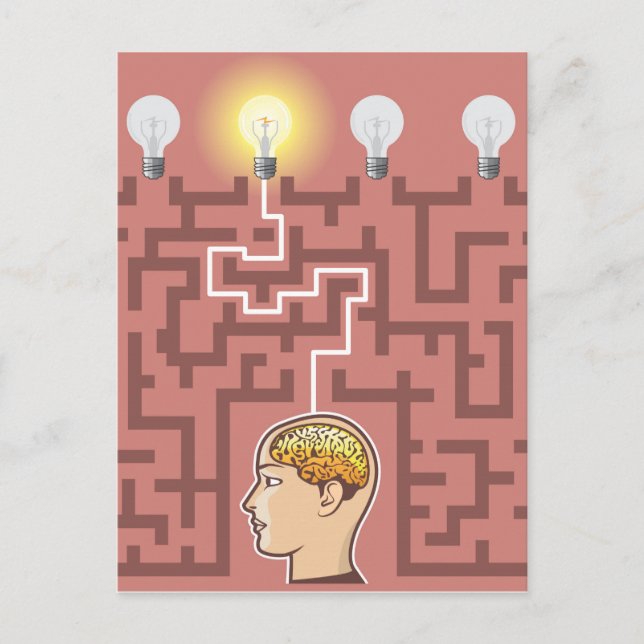 Cartão Postal Passagem de Criatividade Brainstorming através do  (Frente)