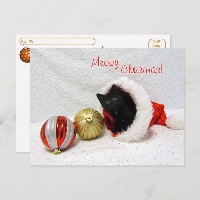 Cartão Postal Passagem - Natal de Joon - Gato / Gatinho (Frente/Verso)