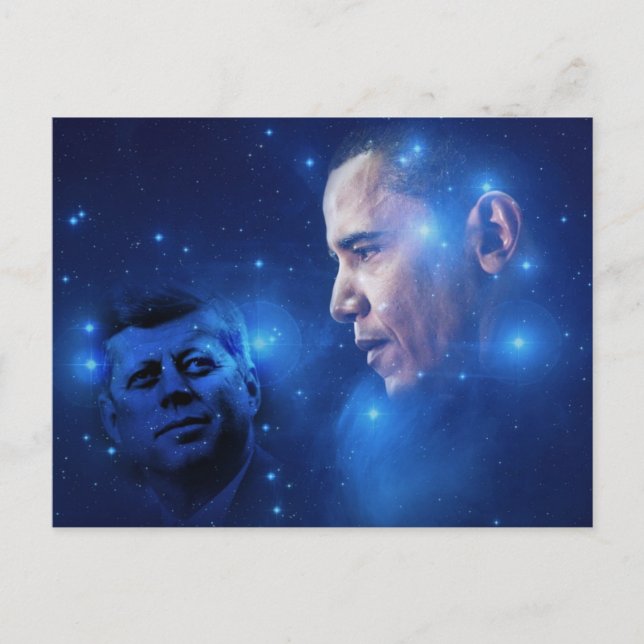 Cartão Postal Passando da Tocha, John F. Kennedy Barack Obama (Frente)