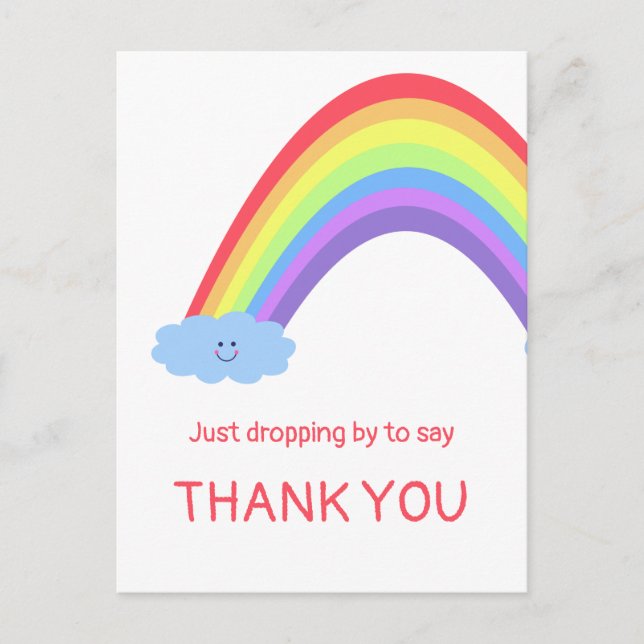 Cartão Postal Passando para dizer OBRIGADO. Suas palavras. (Frente)