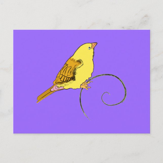 Cartão Postal Pássaro Amarelo (Frente)