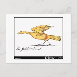 Cartão Postal Pássaro Amarelo de Edward Lear