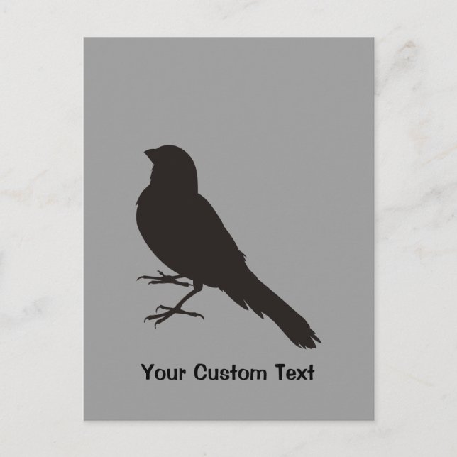 Cartão Postal Pássaro Canário em Pé (Frente)