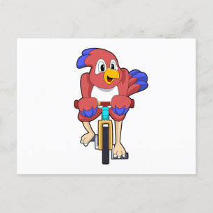 Cartão Postal Pássaro com Bicicleta