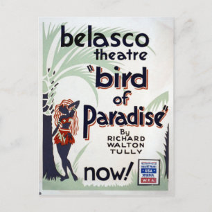 Cartão Postal Pássaro do Paraíso do Projeto Teatro Federal Vinta