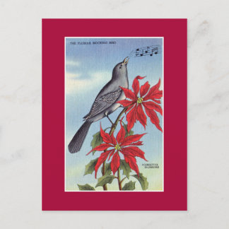 Cartão Postal Pássaro e flor do estado da Flórida (sabiá)