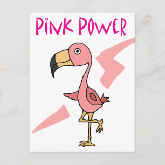 Cartão Postal Pássaro Flamingo de Energia Rosa Inspirador