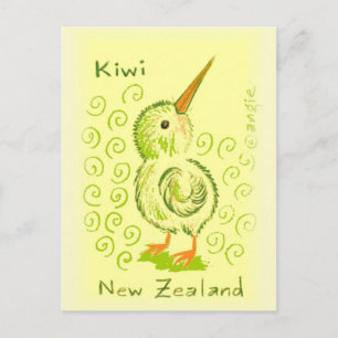 Cartão Postal Pássaro Kiwi da Nova Zelândia