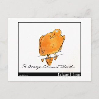 Cartão Postal Pássaro Laranja de Edward Lear