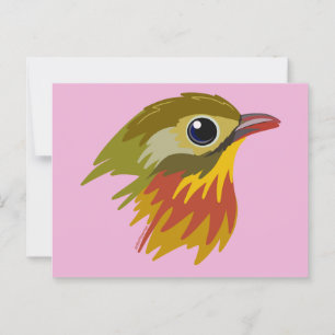Cartão Postal Pássaro Leiotrix Faturado Vermelho — simplificado