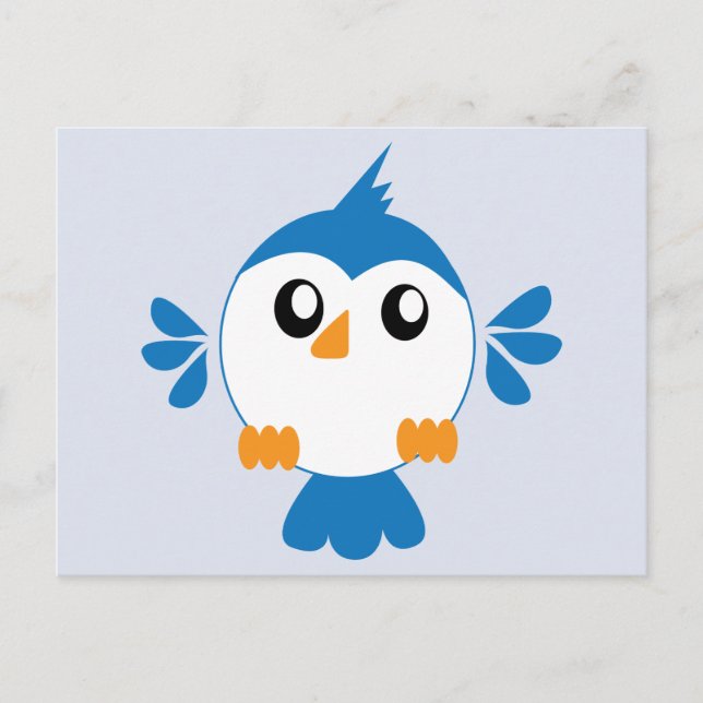 Cartão Postal Pássaro Lilás Azul (Frente)