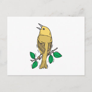 Cartão Postal pássaro mariquita-amarela