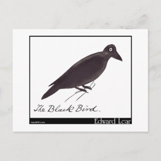 Cartão Postal Pássaro Negro de Edward Lear