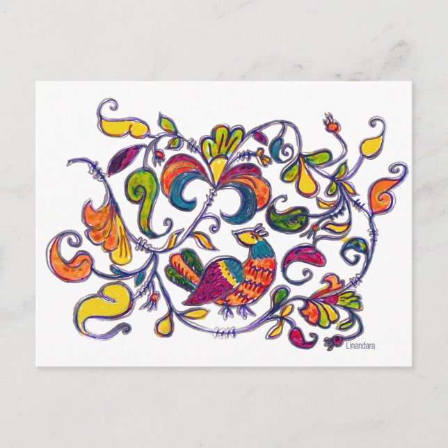 Cartão Postal Pássaro norte da Rússia (Frente)