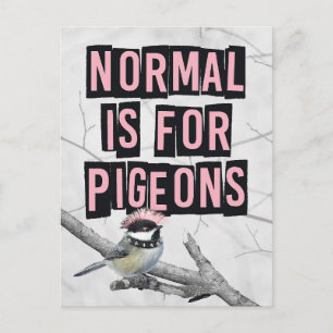 Cartão Postal Pássaro Punk Alternativo Anti Conformidade