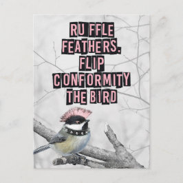 Cartão Postal Pássaro Punk Alternativo Anti Conformidade