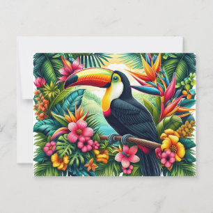 Cartão Postal Pássaro Tropical/Jungle Toucan