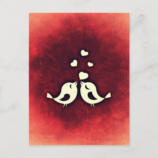 Cartão Postal Pássaros apaixonados (Frente)