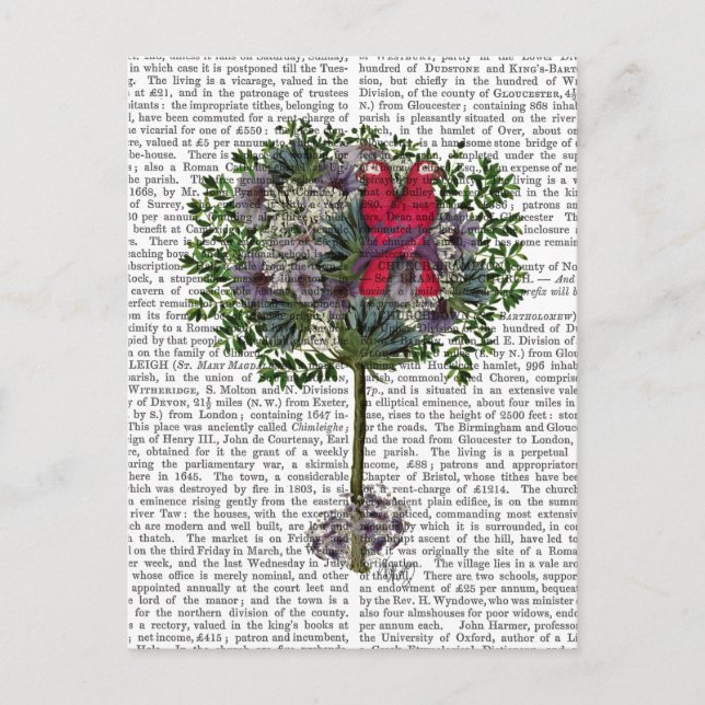 Cartão Postal Pássaros do Amor em uma Árvore (Frente)