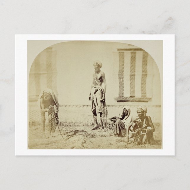 Cartão Postal Pássaros, Hindus de Baixa Casta em Delhi, 19ª cen (Frente)