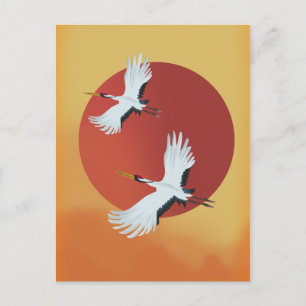 Cartão Postal Pássaros japoneses
