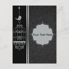 Cartão Postal Pássaros Prateados e Couros