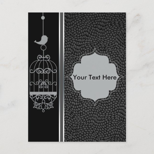 Cartão Postal Pássaros Prateados e Couros (Frente)