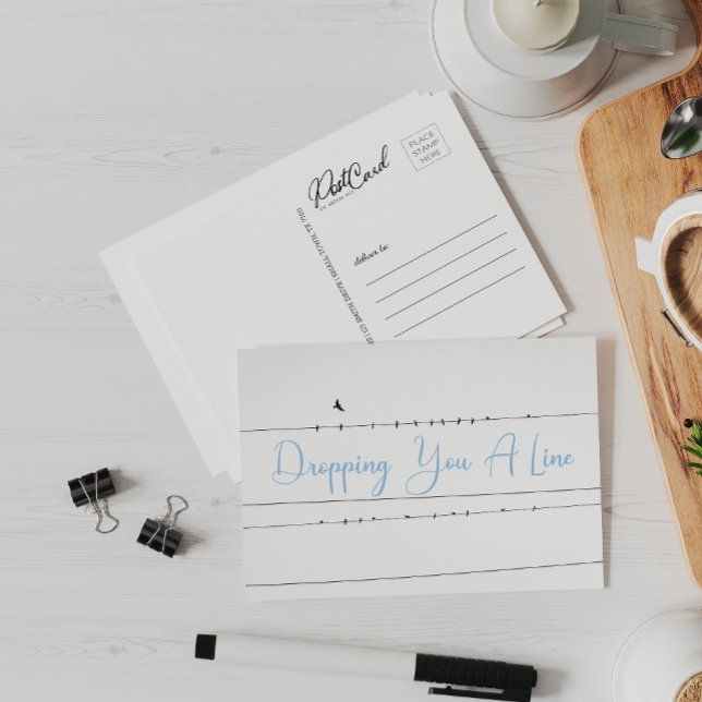 Cartão Postal Pássaros soltando uma linha Enviar uma nota Diga o (Criador carregado)