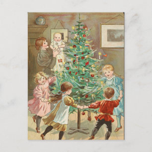 Cartão Postal Passeie ao Redor da Árvore de Natal por Jenny Nyst
