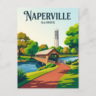 Cartão Postal Passeio à Beira-Rio de Naperville EUA