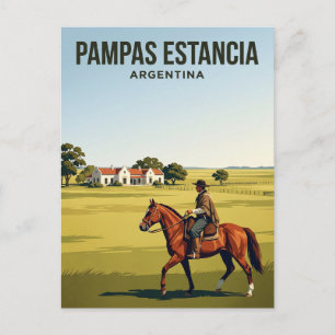 Cartão Postal Passeio a Cavalo na Estância das Pampas Argentina