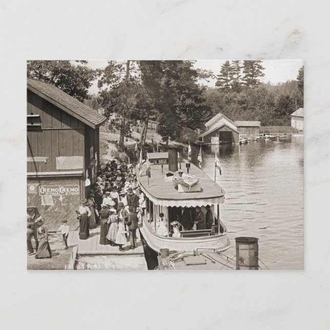 Cartão Postal Passeio de barco a vapor Indian River Michigan (Frente)