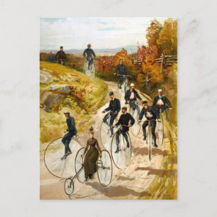 Cartão Postal Passeio de Bicicleta Antiga no Campo