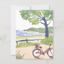 Passeio de Bicicleta na Ilha | Aquarela de Martha'
