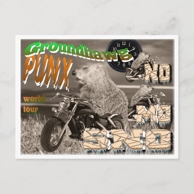 Cartão Postal Passeio mundial do Groundhawg PUNX NO MO SNO (Frente)
