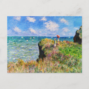 Cartão Postal Passeio na Falésia em Pourville por Claude Monet