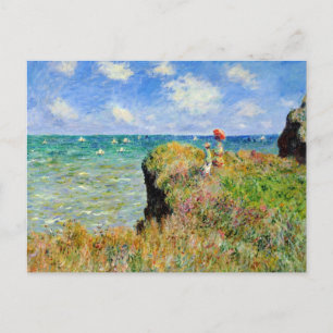 Cartão Postal Passeio no penhasco de Claude Monet